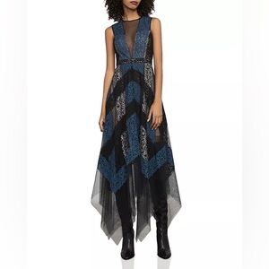 chinese dress ladies BCBGMAXAZRIA Lace Embroidered Satin Gown  Runway Catalog